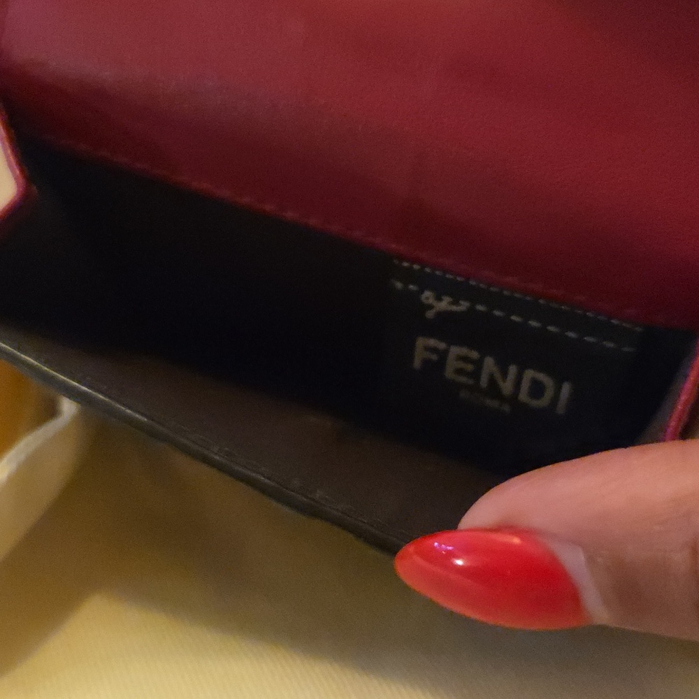 Fendi Burgundy and Black Wallet with Gold‎ Accent - Picture 3 of 10